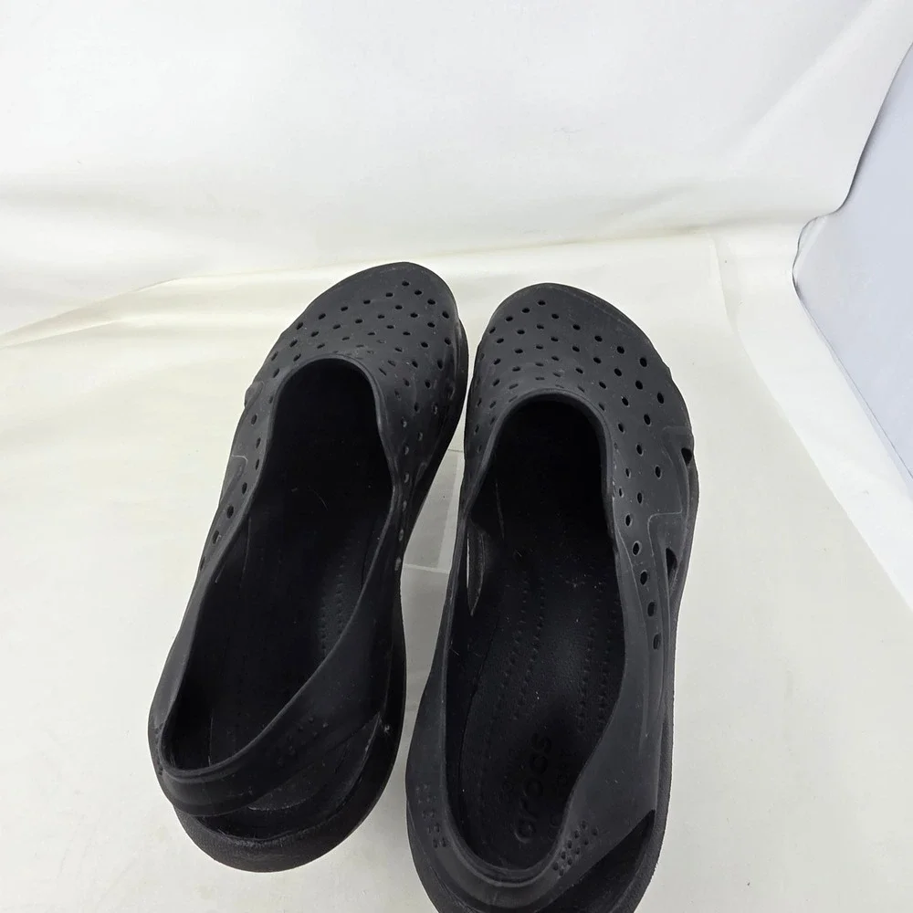 Crocs Swiftwater Wave Sandals Mens 13 Black Excellent Water Shoes Clogs Slip On